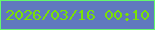 文字の大きさ：4、枠の色：64f96c、背景の色：6079be、文字の色：7ae104 無料ブログパーツのブログ時計