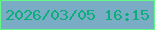 文字の大きさ：5、枠の色：64f987、背景の色：7aacc5、文字の色：0bad79 無料ブログパーツのブログ時計