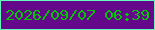 文字の大きさ：4、枠の色：64fabb、背景の色：64078a、文字の色：01c603 無料ブログパーツのブログ時計