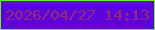 文字の大きさ：4、枠の色：64fd14、背景の色：5b05dc、文字の色：982b6f 無料ブログパーツのブログ時計