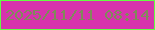 文字の大きさ：2、枠の色：64fe43、背景の色：d733ad、文字の色：808a5a 無料ブログパーツのブログ時計