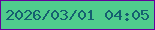 文字の大きさ：3、枠の色：65009b、背景の色：50cc8d、文字の色：156070 無料ブログパーツのブログ時計
