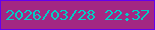 文字の大きさ：4、枠の色：6500ef、背景の色：a32783、文字の色：01cfc4 無料ブログパーツのブログ時計