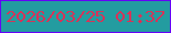 文字の大きさ：1、枠の色：6500f6、背景の色：239ca0、文字の色：d73358 無料ブログパーツのブログ時計