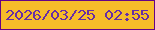 文字の大きさ：1、枠の色：650387、背景の色：f7bc29、文字の色：672da5 無料ブログパーツのブログ時計