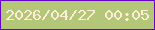 文字の大きさ：1、枠の色：6504c7、背景の色：b4c778、文字の色：fceed8 無料ブログパーツのブログ時計