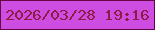 文字の大きさ：5、枠の色：650546、背景の色：cd4ce2、文字の色：901a42 無料ブログパーツのブログ時計