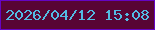 文字の大きさ：1、枠の色：6505c3、背景の色：580534、文字の色：53bbe3 無料ブログパーツのブログ時計