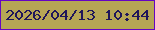 文字の大きさ：2、枠の色：6505c3、背景の色：b6a655、文字の色：1f165a 無料ブログパーツのブログ時計