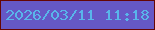 文字の大きさ：1、枠の色：650605、背景の色：6558c6、文字の色：59b5ea 無料ブログパーツのブログ時計