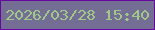 文字の大きさ：1、枠の色：65099e、背景の色：756e94、文字の色：a1c88b 無料ブログパーツのブログ時計