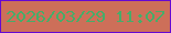 文字の大きさ：1、枠の色：6509d2、背景の色：cd6f59、文字の色：46ad69 無料ブログパーツのブログ時計