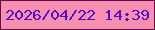 文字の大きさ：2、枠の色：650a4d、背景の色：f790b0、文字の色：540ec8 無料ブログパーツのブログ時計