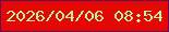 文字の大きさ：3、枠の色：650c56、背景の色：e50705、文字の色：bef29b 無料ブログパーツのブログ時計
