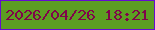 文字の大きさ：5、枠の色：650cd0、背景の色：5c9e22、文字の色：80044a 無料ブログパーツのブログ時計