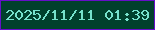 文字の大きさ：2、枠の色：650ec9、背景の色：00402d、文字の色：76e1cc 無料ブログパーツのブログ時計