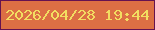 文字の大きさ：1、枠の色：651250、背景の色：dc6f44、文字の色：f2dd61 無料ブログパーツのブログ時計