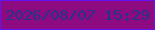 文字の大きさ：4、枠の色：6512f7、背景の色：8e0a80、文字の色：253486 無料ブログパーツのブログ時計