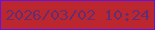 文字の大きさ：1、枠の色：6513e5、背景の色：bb262f、文字の色：652c71 無料ブログパーツのブログ時計