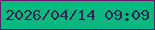 文字の大きさ：3、枠の色：651677、背景の色：0ab77d、文字の色：2f2656 無料ブログパーツのブログ時計