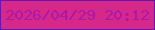 文字の大きさ：3、枠の色：6516b4、背景の色：d62889、文字の色：a818aa 無料ブログパーツのブログ時計