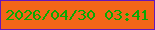文字の大きさ：4、枠の色：6517ba、背景の色：f36618、文字の色：07aa03 無料ブログパーツのブログ時計