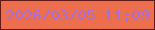 文字の大きさ：5、枠の色：651814、背景の色：ed6e4d、文字の色：a86edb 無料ブログパーツのブログ時計