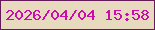 文字の大きさ：5、枠の色：651a59、背景の色：e8dabf、文字の色：cc0dab 無料ブログパーツのブログ時計