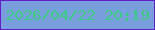 文字の大きさ：3、枠の色：651bca、背景の色：789ede、文字の色：39cc80 無料ブログパーツのブログ時計