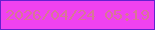 文字の大きさ：5、枠の色：6520cf、背景の色：f042f0、文字の色：d87697 無料ブログパーツのブログ時計