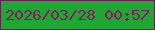 文字の大きさ：5、枠の色：652250、背景の色：20a633、文字の色：861b65 無料ブログパーツのブログ時計