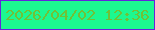 文字の大きさ：5、枠の色：6523dc、背景の色：1cf890、文字の色：70c136 無料ブログパーツのブログ時計