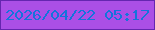 文字の大きさ：5、枠の色：6526b0、背景の色：ab4fe6、文字の色：1474dc 無料ブログパーツのブログ時計