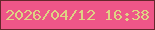 文字の大きさ：3、枠の色：65272c、背景の色：ee5688、文字の色：ded384 無料ブログパーツのブログ時計