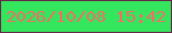 文字の大きさ：4、枠の色：652747、背景の色：34e65d、文字の色：eb7165 無料ブログパーツのブログ時計