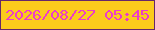 文字の大きさ：4、枠の色：65276a、背景の色：fbcb1c、文字の色：ec3cc9 無料ブログパーツのブログ時計