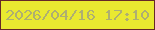 文字の大きさ：1、枠の色：652828、背景の色：e9e930、文字の色：aeaf71 無料ブログパーツのブログ時計