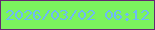 文字の大きさ：2、枠の色：652871、背景の色：7bf35e、文字の色：6eb9f5 無料ブログパーツのブログ時計