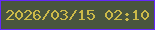 文字の大きさ：3、枠の色：6528fa、背景の色：49553e、文字の色：ccba49 無料ブログパーツのブログ時計