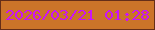 文字の大きさ：3、枠の色：652e18、背景の色：cb7429、文字の色：ca14f6 無料ブログパーツのブログ時計