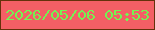 文字の大きさ：3、枠の色：65310b、背景の色：f35f65、文字の色：73f452 無料ブログパーツのブログ時計