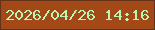 文字の大きさ：3、枠の色：653119、背景の色：a34817、文字の色：baf6b2 無料ブログパーツのブログ時計