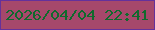 文字の大きさ：1、枠の色：65319b、背景の色：a6486b、文字の色：106a2d 無料ブログパーツのブログ時計