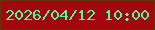 文字の大きさ：4、枠の色：65320d、背景の色：a2070e、文字の色：53f9a0 無料ブログパーツのブログ時計