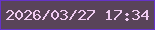 文字の大きさ：5、枠の色：6533c8、背景の色：594459、文字の色：efccf2 無料ブログパーツのブログ時計