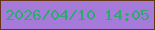 文字の大きさ：5、枠の色：653415、背景の色：a57ad8、文字の色：2baa6b 無料ブログパーツのブログ時計