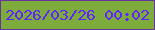 文字の大きさ：4、枠の色：65359b、背景の色：7dab3c、文字の色：5f23ff 無料ブログパーツのブログ時計