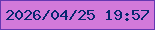 文字の大きさ：5、枠の色：6537b1、背景の色：d279da、文字の色：07276f 無料ブログパーツのブログ時計