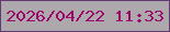 文字の大きさ：4、枠の色：653975、背景の色：aca8ab、文字の色：9c076b 無料ブログパーツのブログ時計