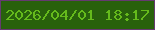 文字の大きさ：5、枠の色：653a71、背景の色：28610c、文字の色：65ba1c 無料ブログパーツのブログ時計